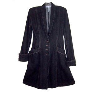 Norma Kamali Vintage Long Black Denim Jacket